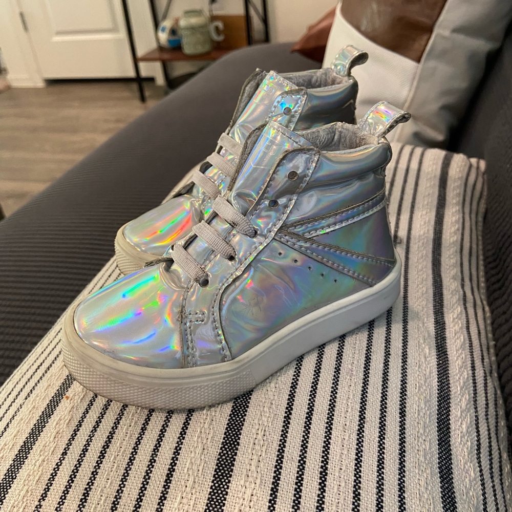 Freshly Picked holographic hi-top sneakers